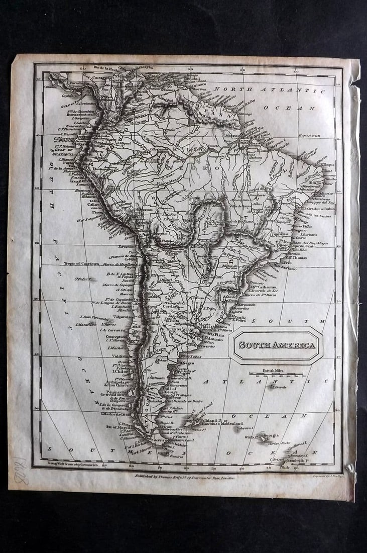 Kelly, Christopher 1829 Antique Map. South America (1 of 1)