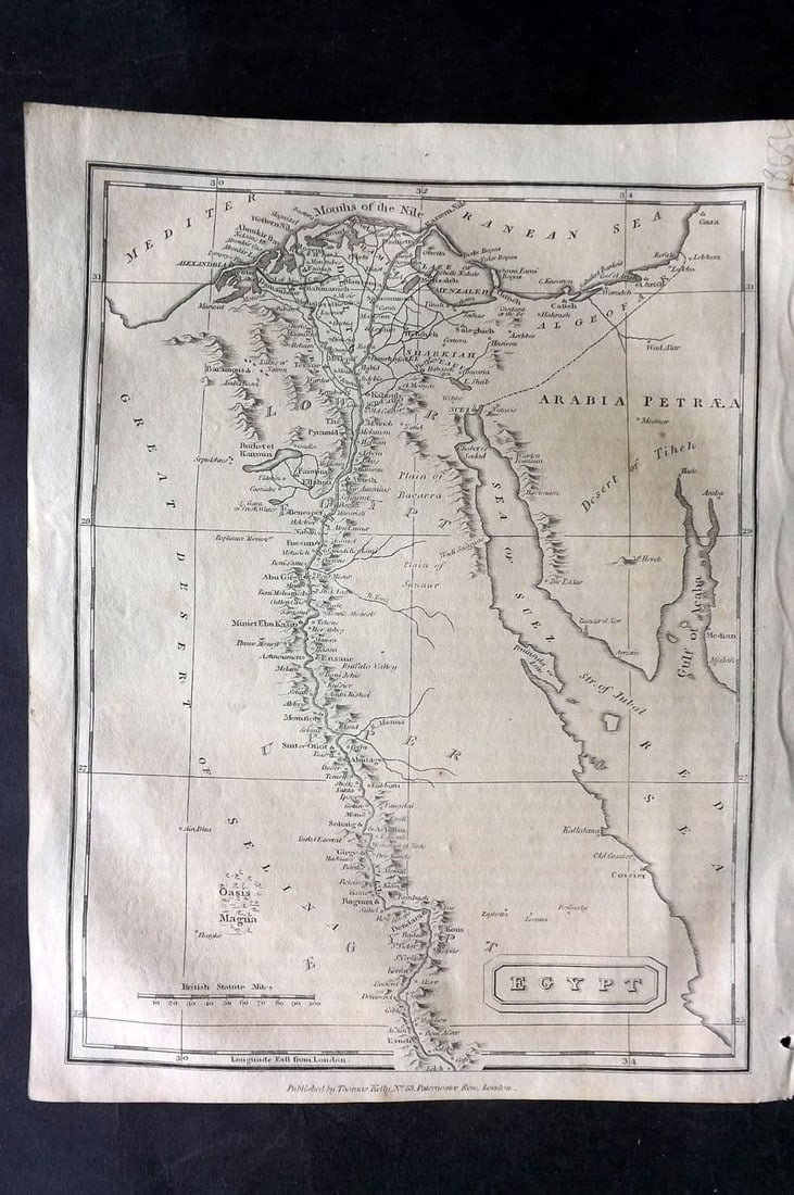 Kelly, Christopher 1829 Antique Map. Egypt (1 of 1)