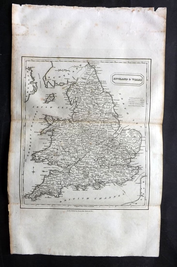 Kelly, Christopher 1829 Antique Map. England and Wales (1 of 1)