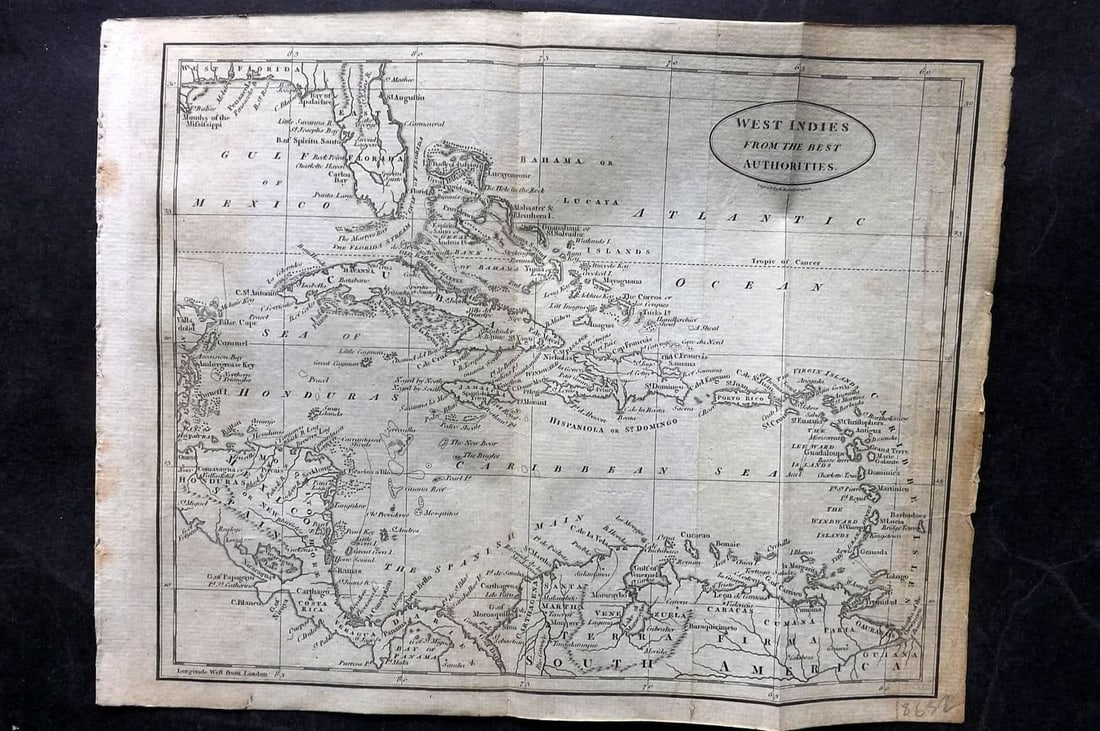 Brookes & Baker 1797 Antique Map. West Indies Caribbean (1 of 1)