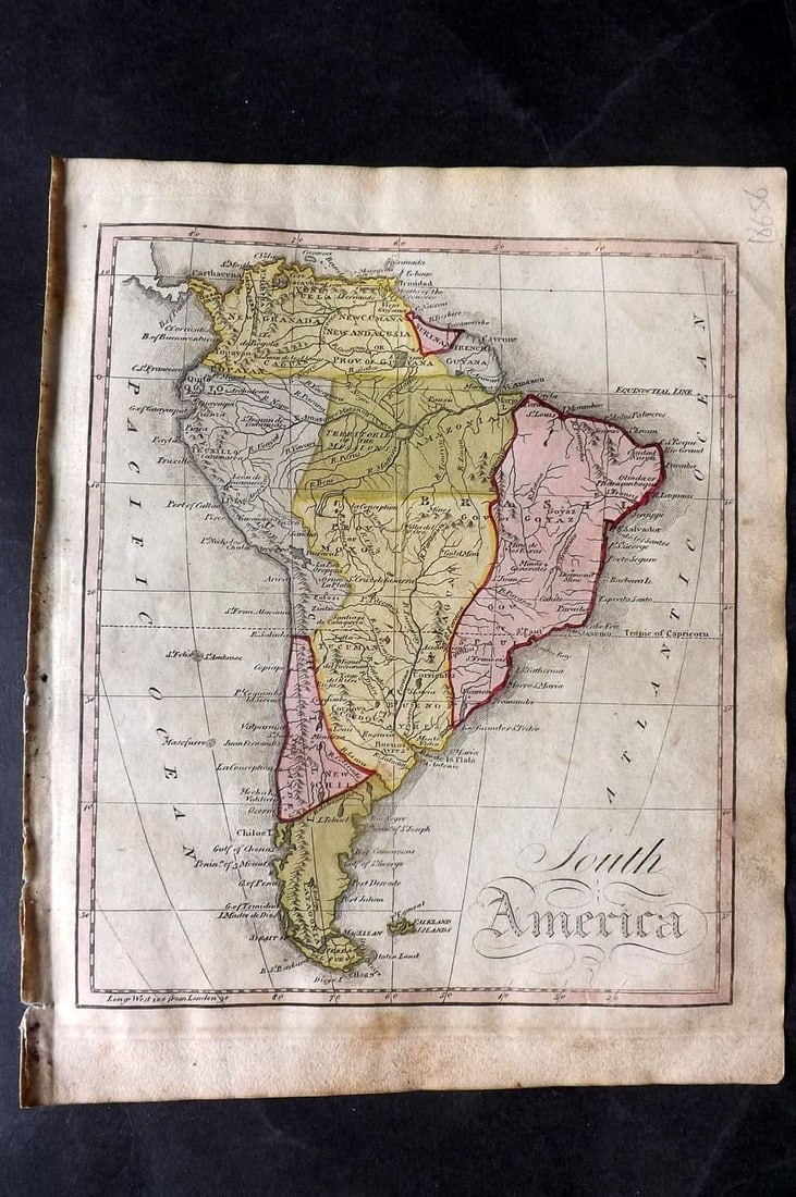 Barclay, James 1818 Hand Col Map. South America (1 of 1)