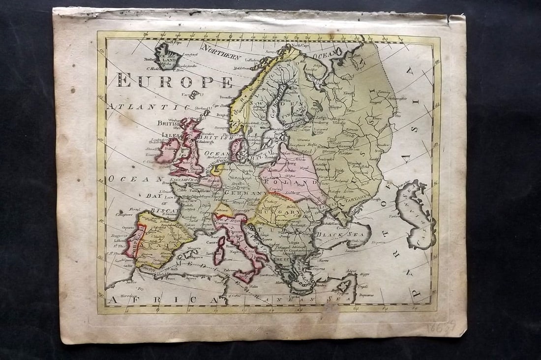 Barclay, James 1818 Hand Col Map. Europe (1 of 1)