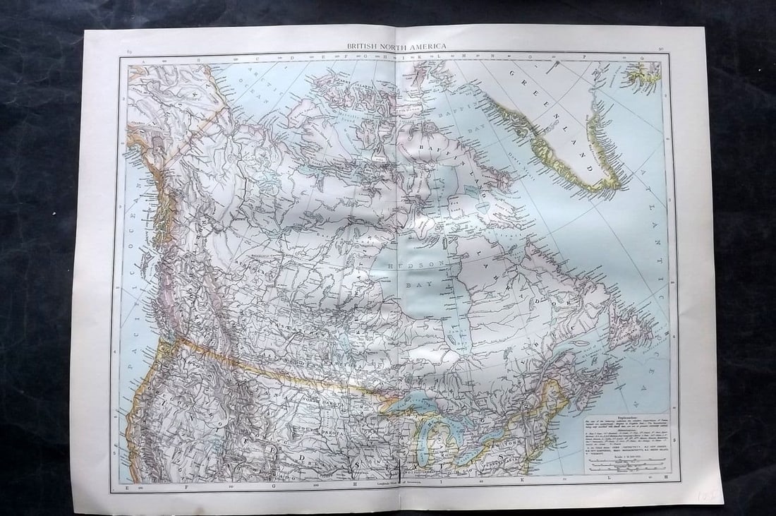 Times Atlas 1895 LG Antique Map. British North America. Canada (1 of 1)