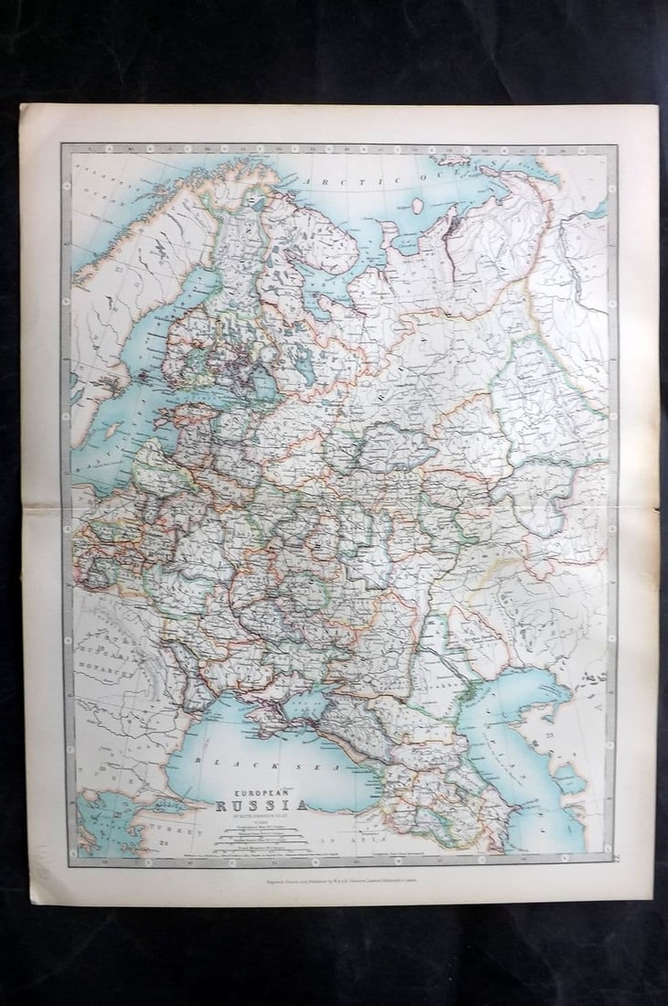 Johnston, Alexander 1906 Antique Map. Russia (1 of 1)