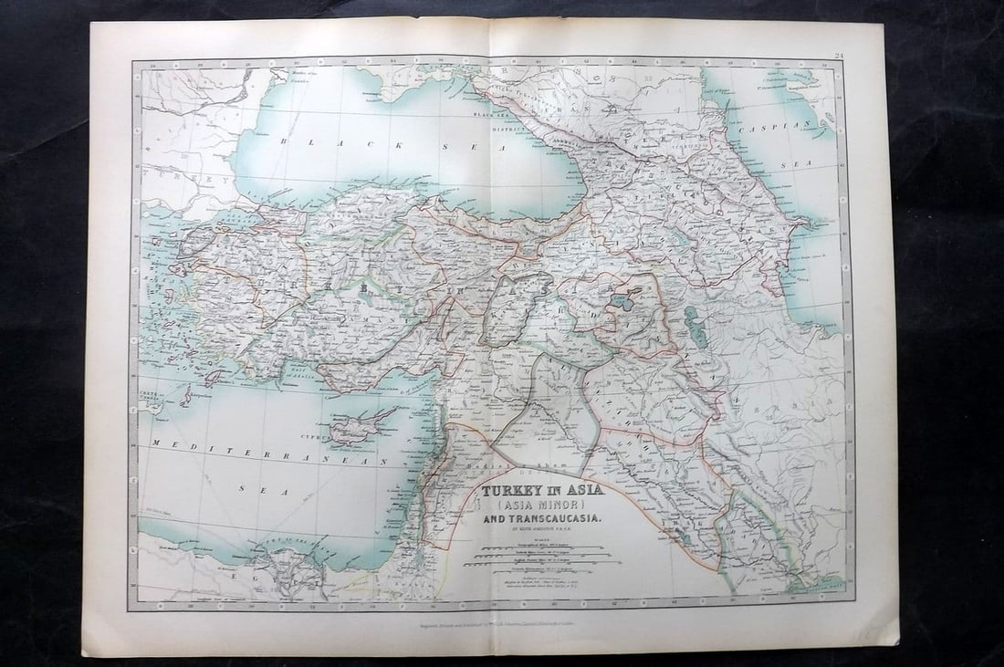 Johnston, Alexander 1906 Antique Map. Turkey in Asia (1 of 1)