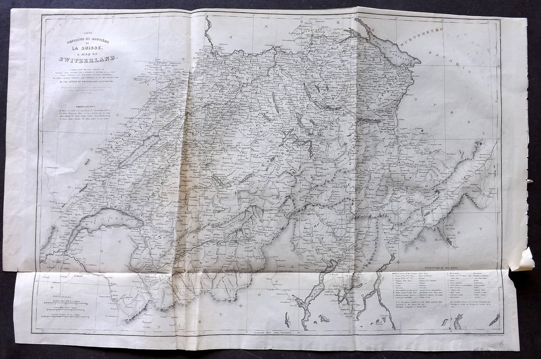 Starling, Thomas 1838 Map of Switzerland (1 of 1)