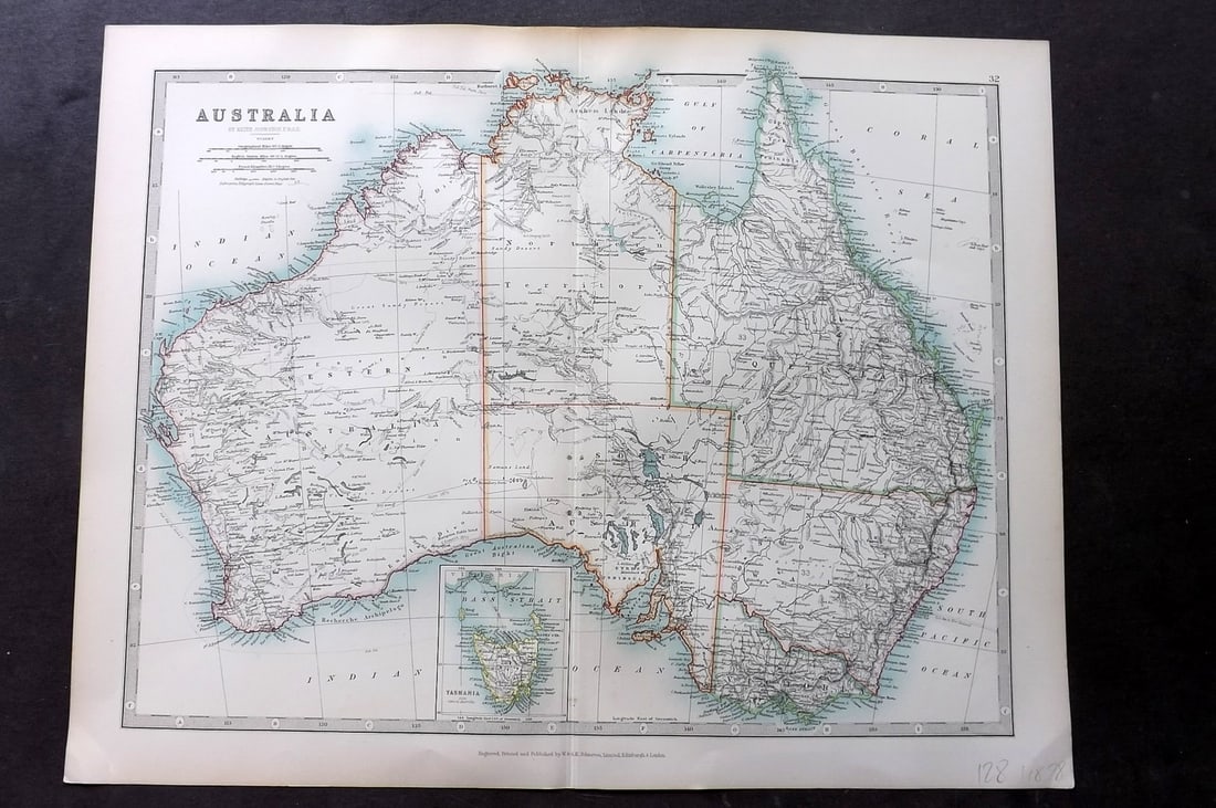 Johnston, Alexander 1906 Antique Map. Australia (1 of 1)