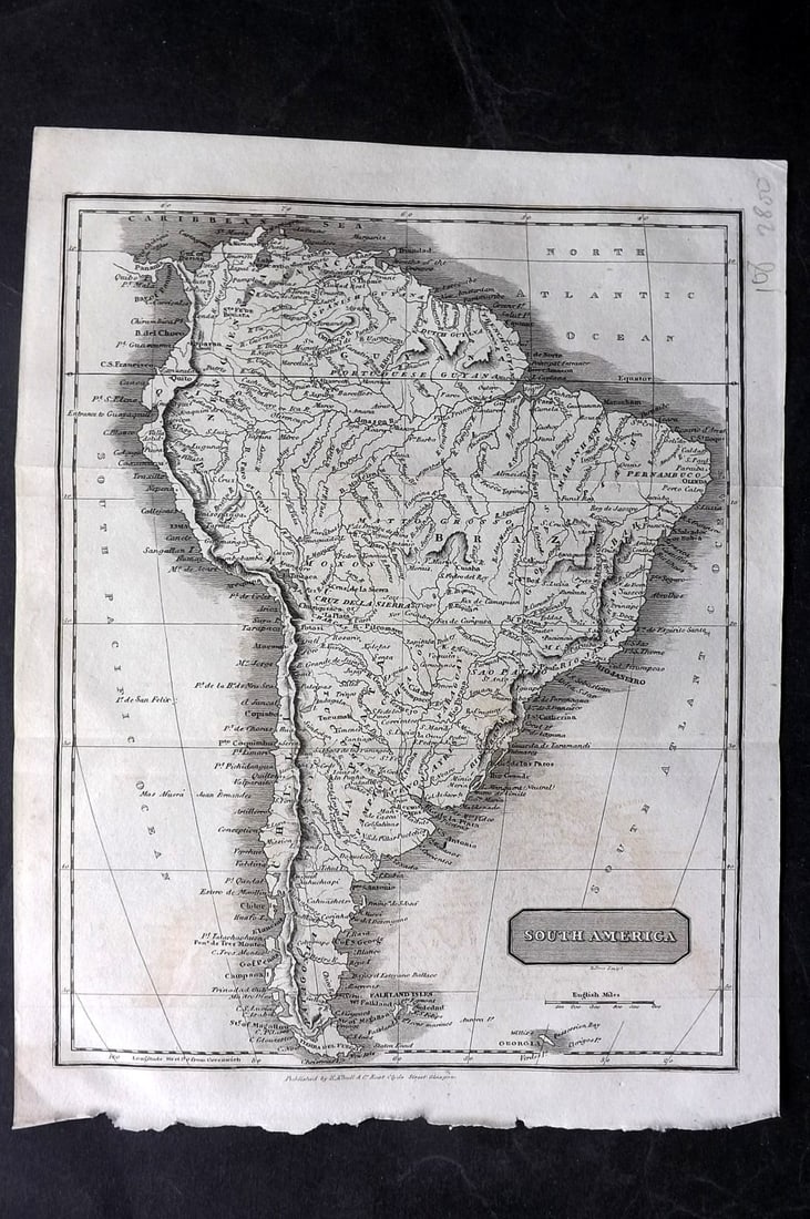 Glasgow Geography 1825 Antique Map. South America (1 of 1)