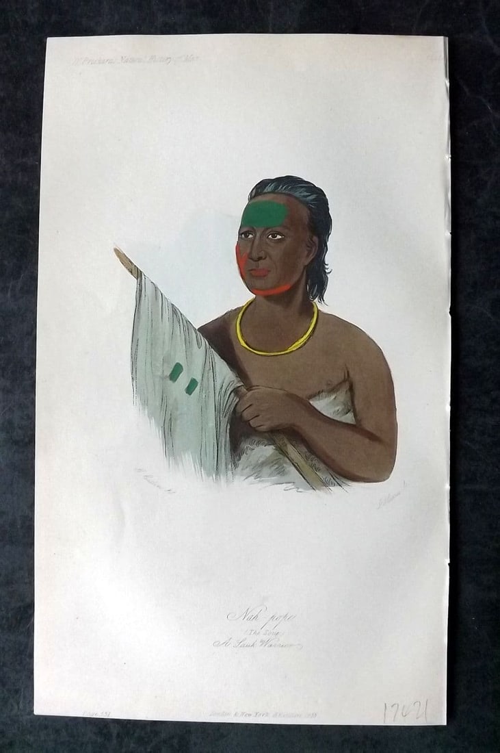 Prichard, James 1855 Hand Col Print. Nah-Pope, a Sauk Warrior. Native American 47 (1 of 1)