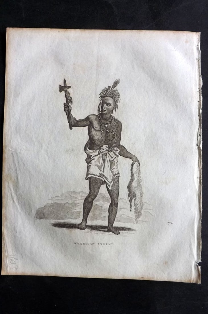 Kelly, Christopher 1829 Antique Print. American Indian. Native America USA: Antique Copper Plate Published 1829, London for "A New and Complete System of Universal Geography" by Christopher Kelly. Paper Size: 10 x 8 inch (26 x 20cm) Good Condition