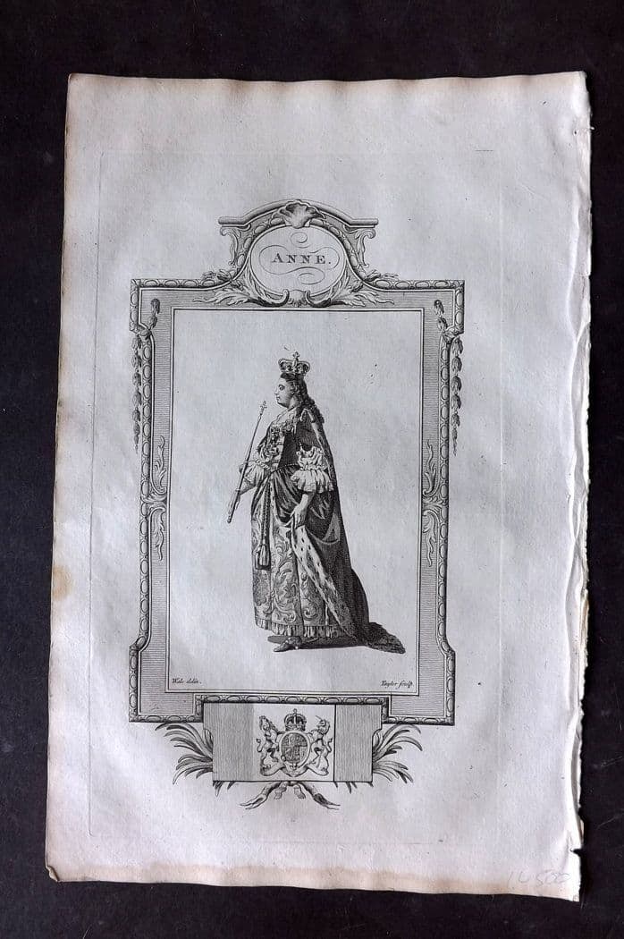 Russell, William 1779 Folio Portrait Print. Queen Anne (1 of 1)