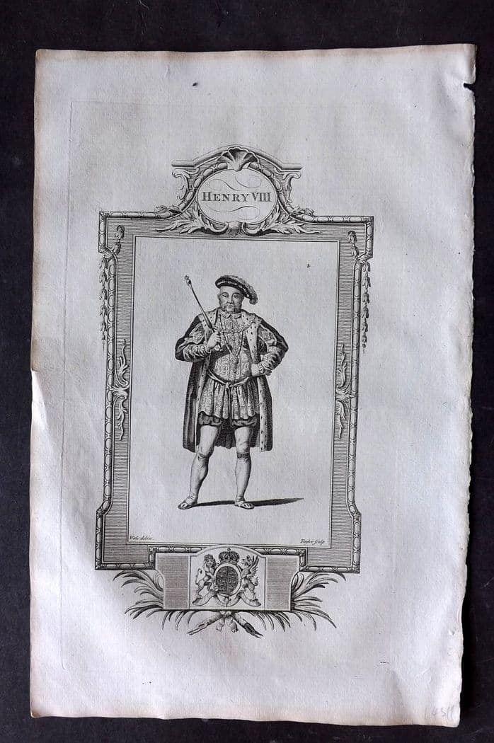 Russell, William 1779 Folio Portrait Print. Henry VIII (1 of 1)