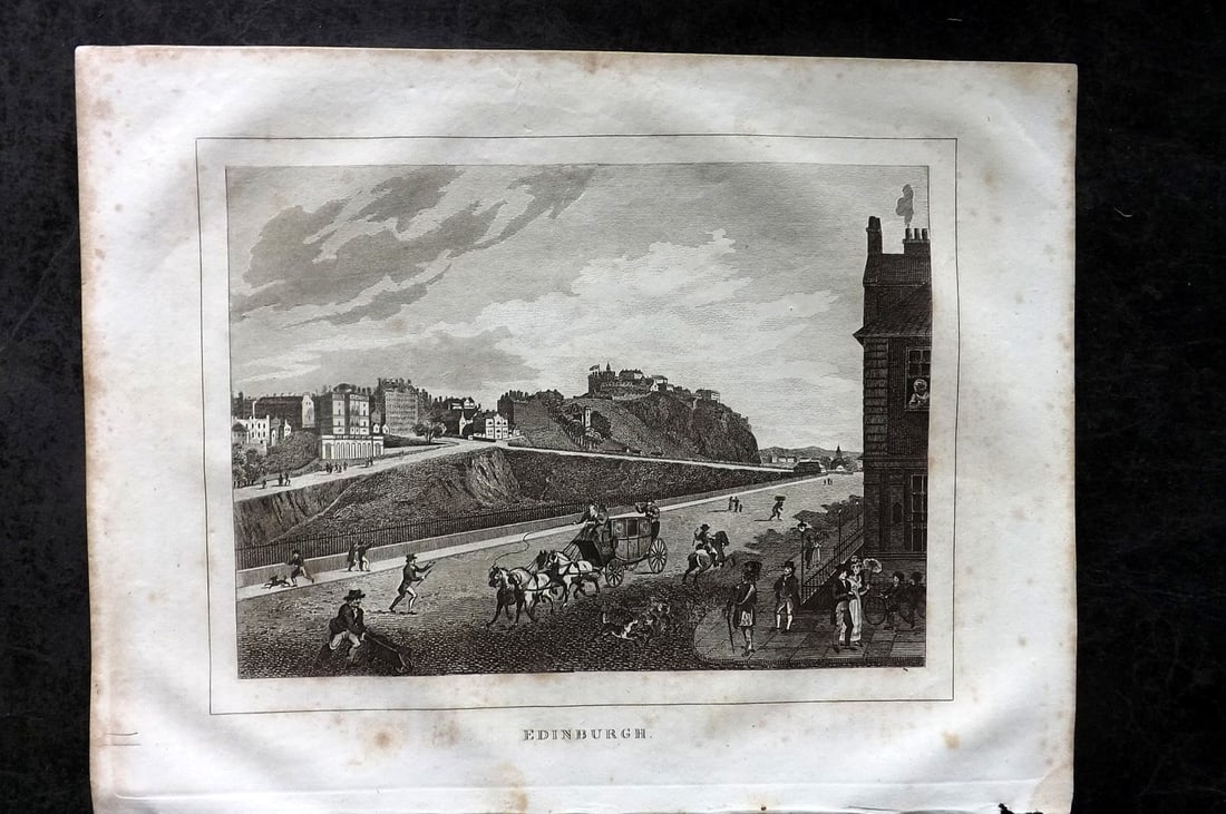 Kelly, Christopher 1829 Print. Scotland - Edinburgh: Copper Plate Published 1829, London for "A New and Complete System of Universal Geography" by Christopher Kelly. Paper Size: 10 x 8 inch (26 x 20cm) Minor margin toning otherwise Good Condition