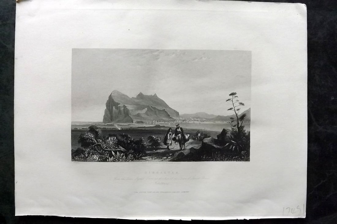 Sherer, John 1881 Folio Print. Gibraltar, from the lower signal tower, etc. (1 of 1)