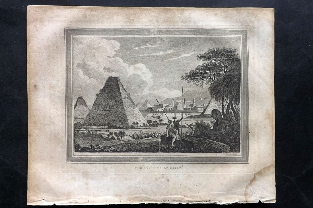 Kelly, Christopher 1829 Antique Print. Pyramids of Egypt (1 of 1)