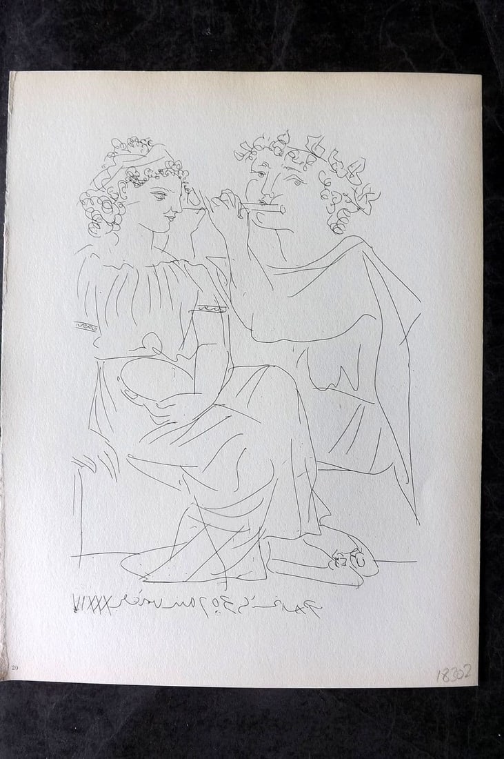 Picasso Vollard Suite 1956 Print. Flute Player and Girl with Tamborine 20 (1 of 1)