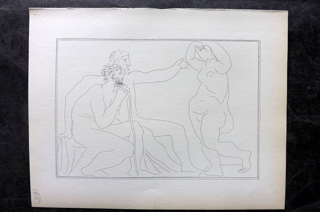 Picasso Vollard Suite 1956 Print. Two Sculptors before a Statue 07 (1 of 1)