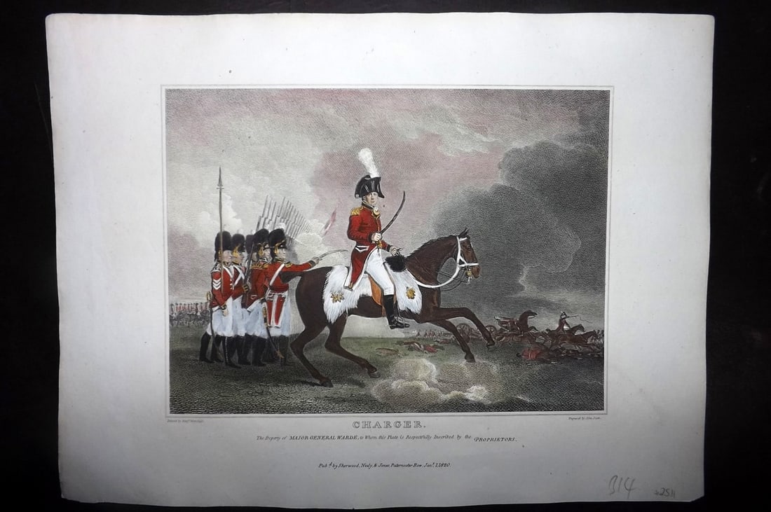 Scott, John 1820 Hand Col Horse Print. Charger: Hand Colored Copper Plate Published 1820, London for "The Sportsman's Repository" by John Scott. Illustrated after Marshall, Reinagle, Gilpin, Stubbs, and Cooper. Paper Size: 11.5 x 8 inch (28 x 21cm)