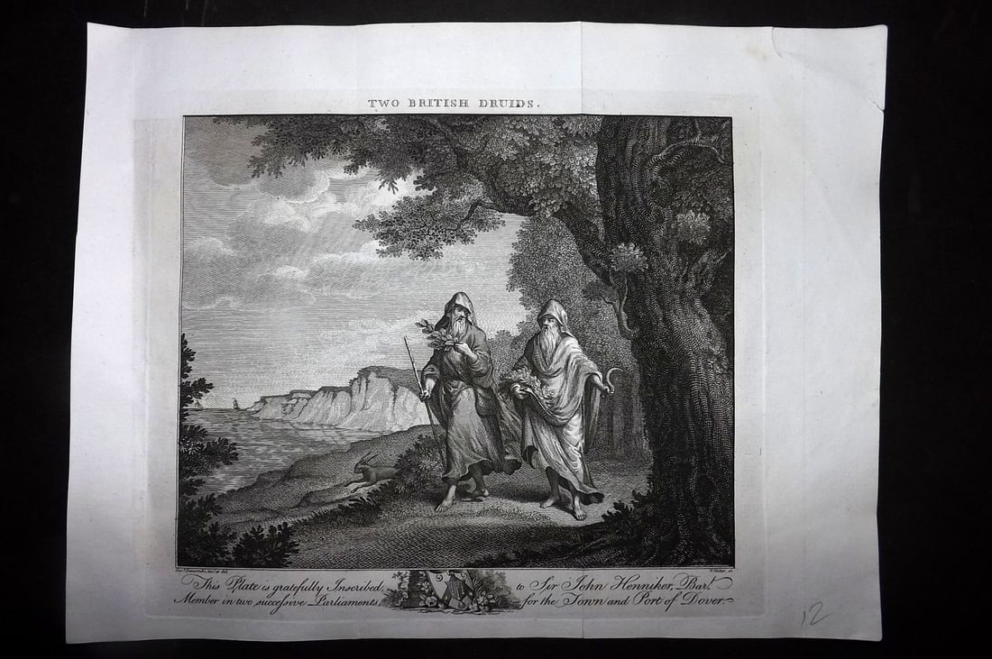 Druids - Walker after Susanna Duncombe 1797 Print. Two British Druids (1 of 1)