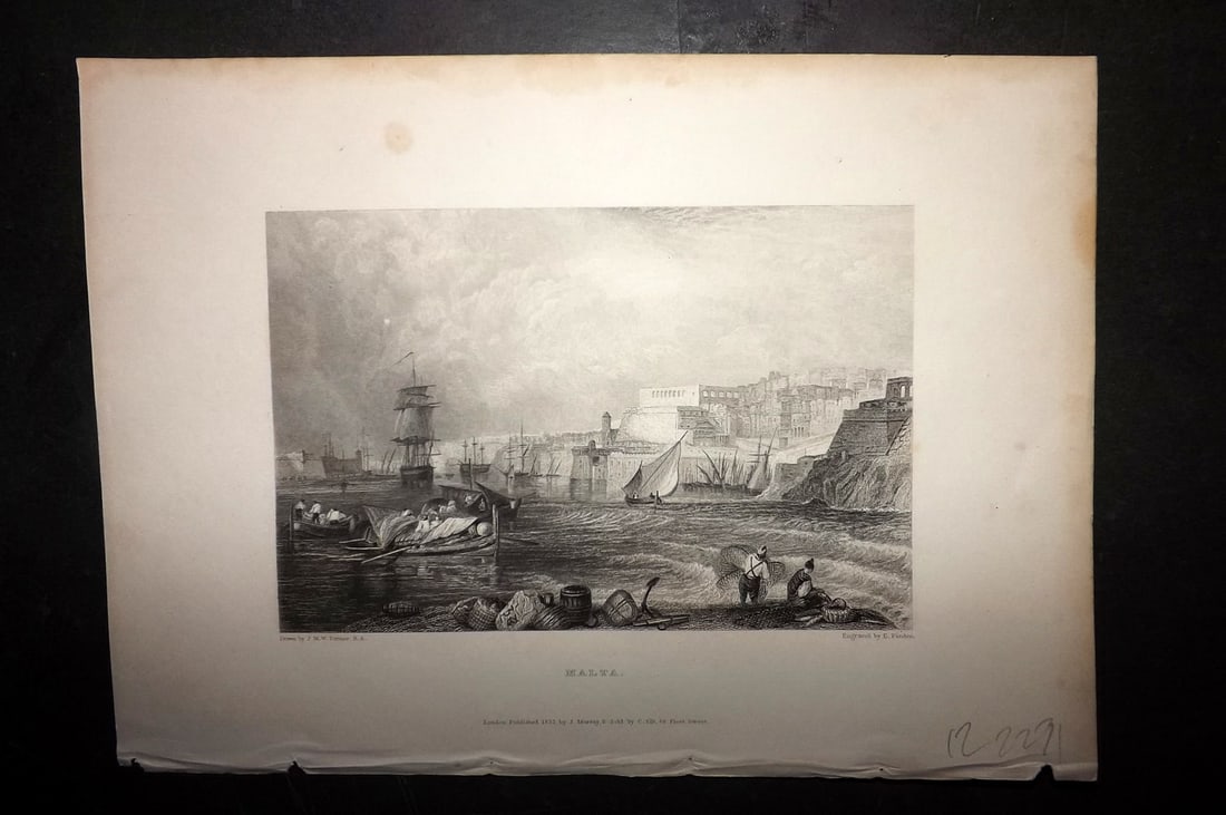Malta 1833 Antique Print by Finden from Byron's Works (1 of 1)