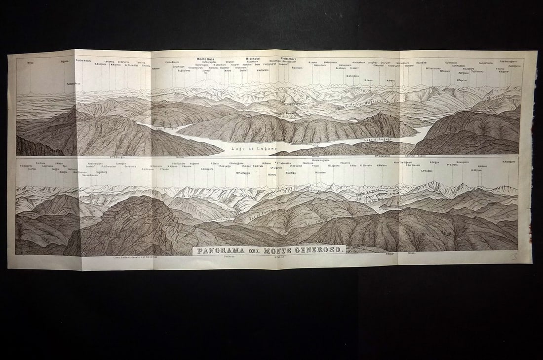 Baedeker, Karl 1911 Panoramic View of the Swiss Alps. Monte Generoso (1 of 1)