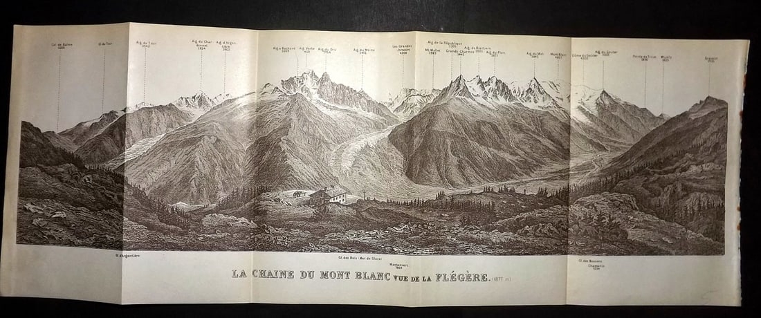 Baedeker, Karl 1911 Panoramic View of the Swiss Alps. Mont Blanc, Flegere (1 of 1)