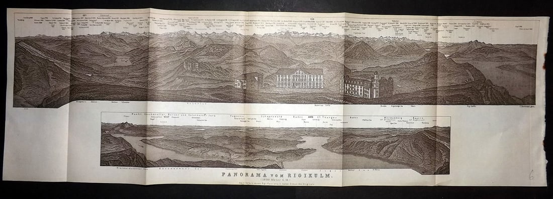 Baedeker, Karl 1911 Panoramic View of the Swiss Alps. Rigikulm (1 of 1)