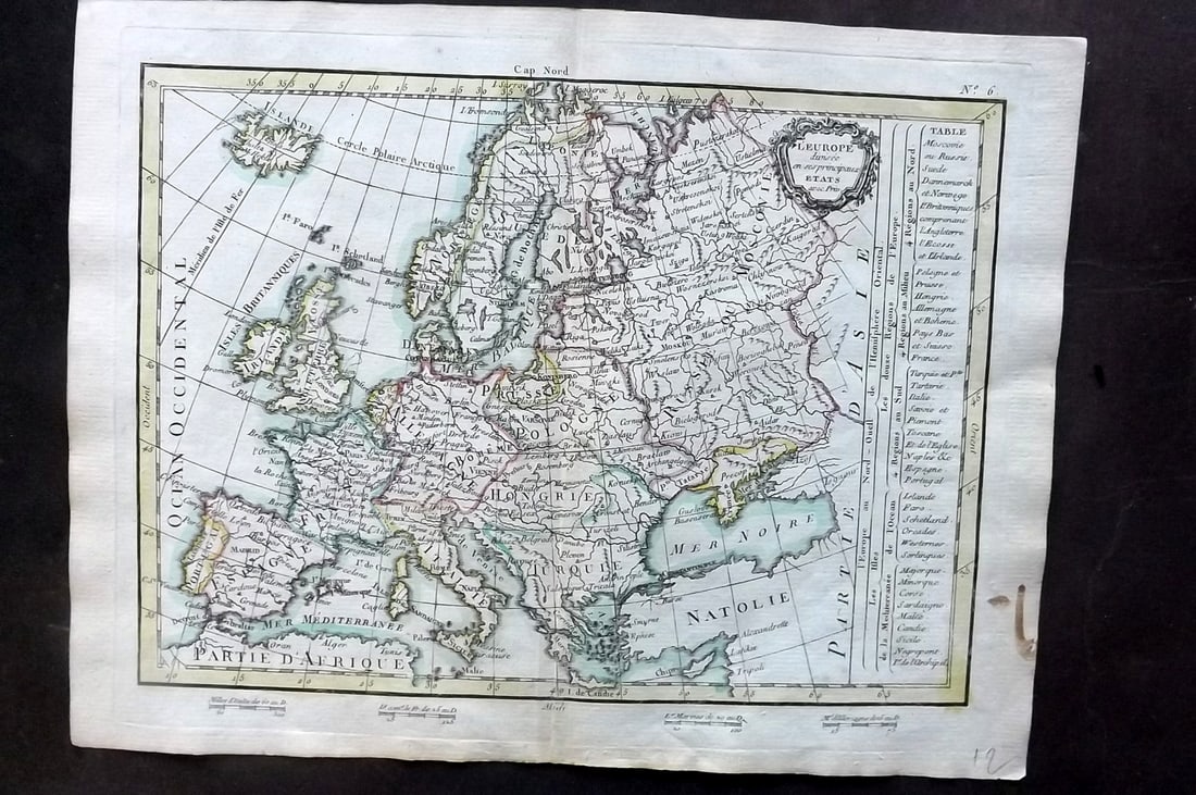 Lattre, Jean 1783 Hand Col Map of Europe (1 of 1)