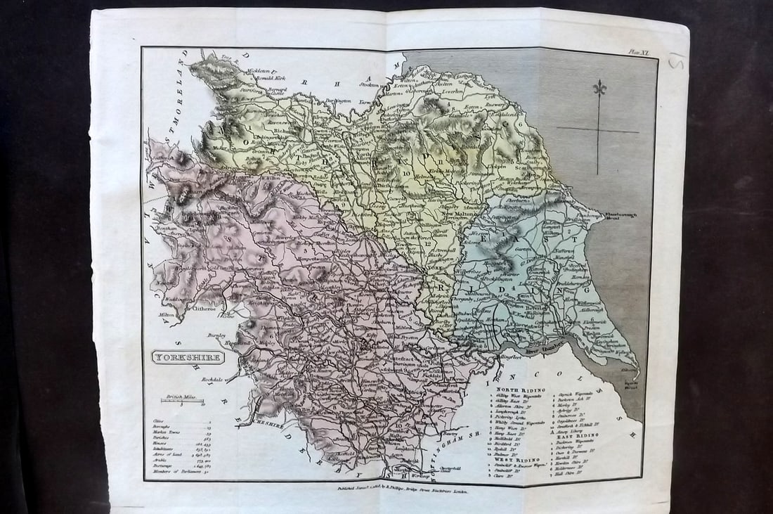 Capper, Benjamin 1808 Hand Col Map. Yorkshire (1 of 1)