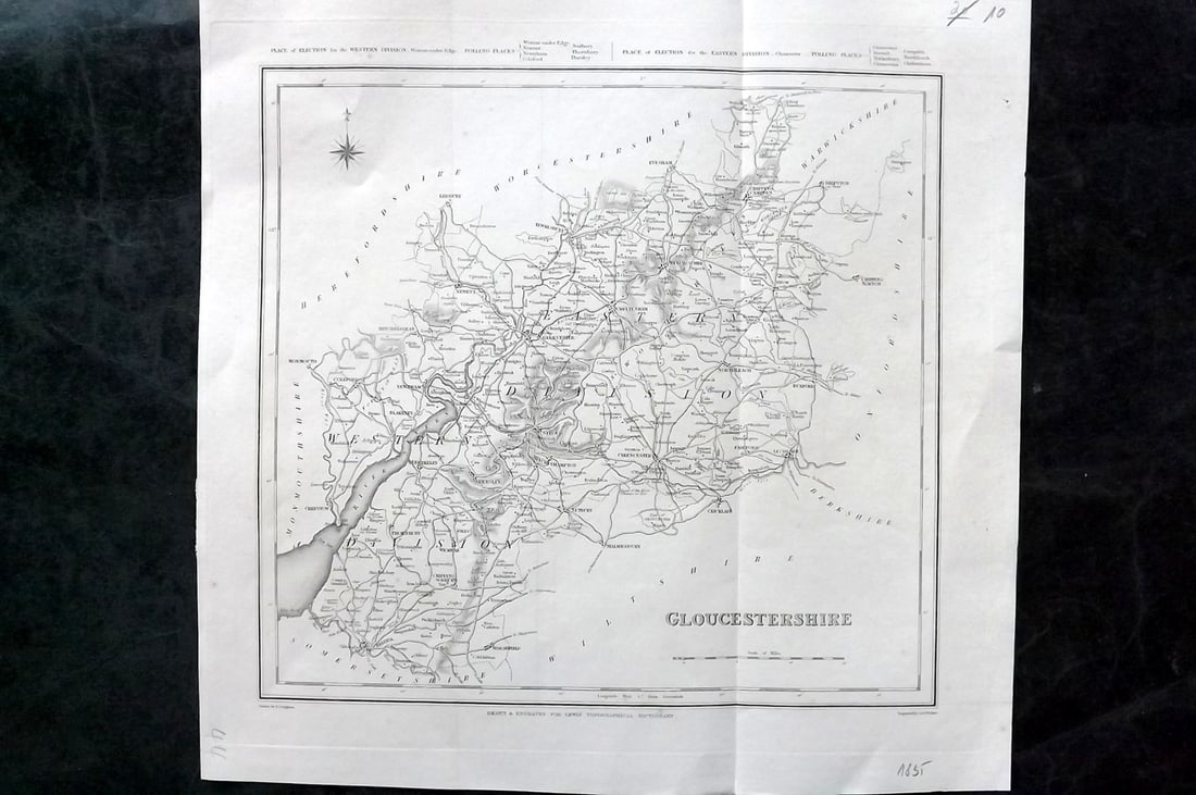 Lewis, Samuel 1835 British County Map. Gloucestershire (1 of 1)