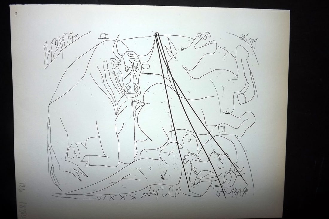 Picasso Vollard Suite 1956 Print. Bull, Horse & Reclining Woman 23 (1 of 1)