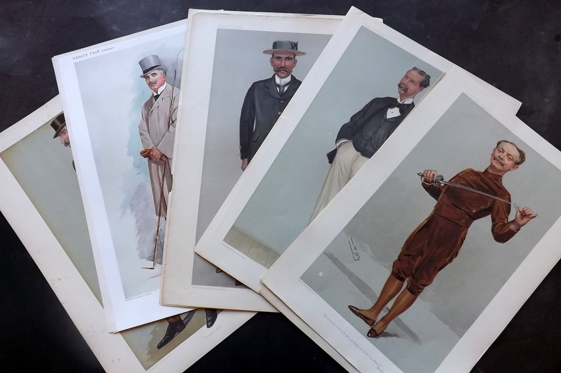 Vanity Fair Prints 19th Cent Lot of 10 Caricatures. Sport. Sword Fencing Rowing etc (1 of 4)
