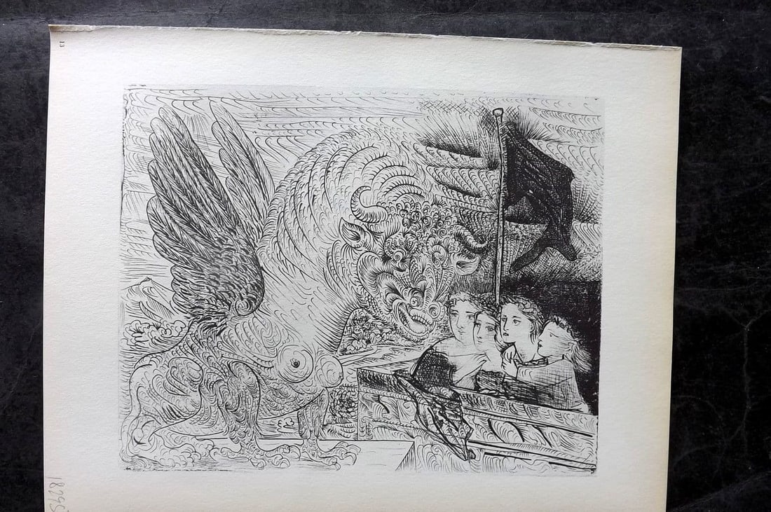 Picasso Vollard Suite 1956 Print. Four Children Viewing a Monster 13 (1 of 1)