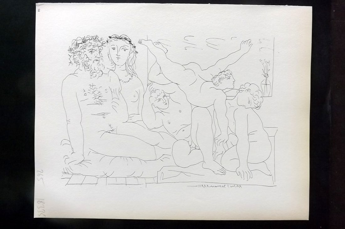 Picasso Vollard Suite 1956 Print. Sculptor and Model Watching 3 Jugglers 54 (1 of 1)