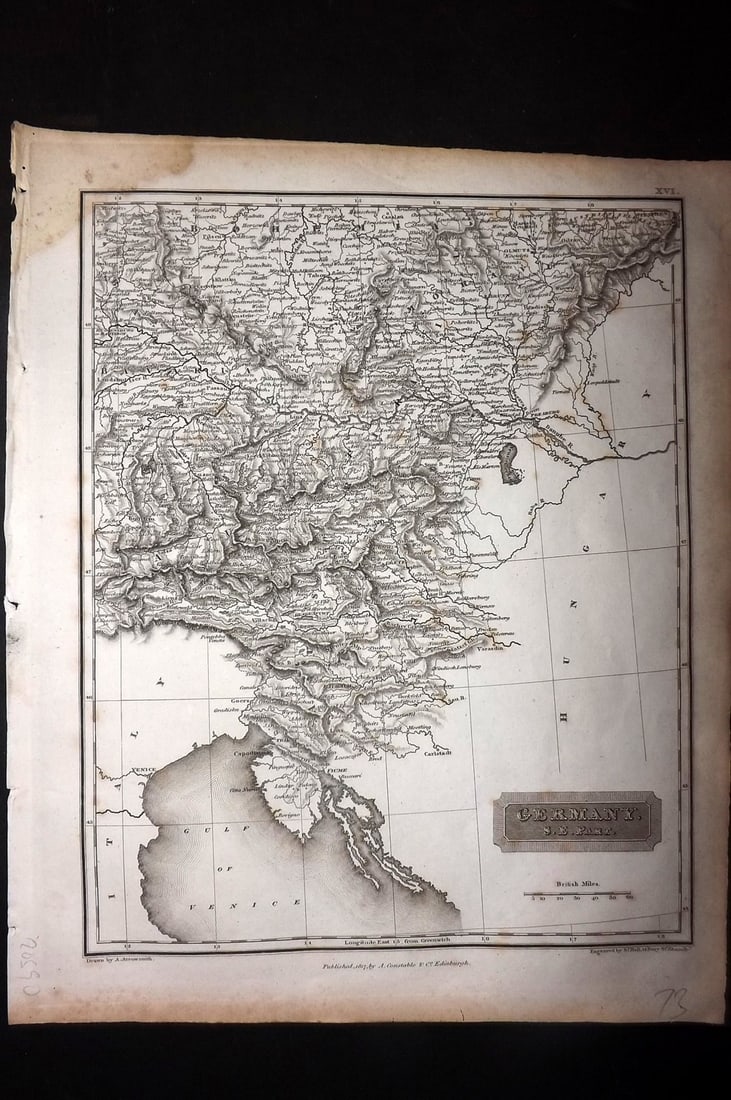 Arrowsmith, Aaron 1817 Antique Map. Germany S. E. Part (1 of 1)