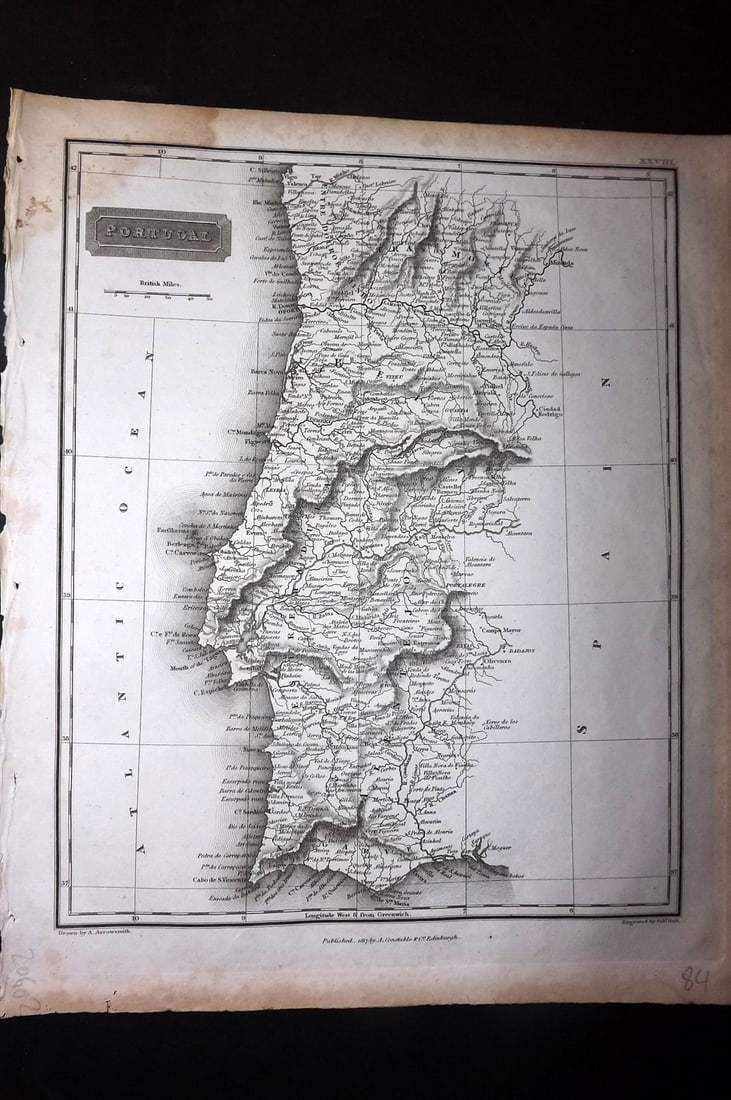 Arrowsmith, Aaron 1817 Antique Map. Portugal (1 of 1)
