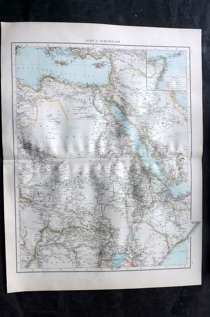 Times Atlas 1895 LG Antique Map. Africa, North-East (1 of 1)