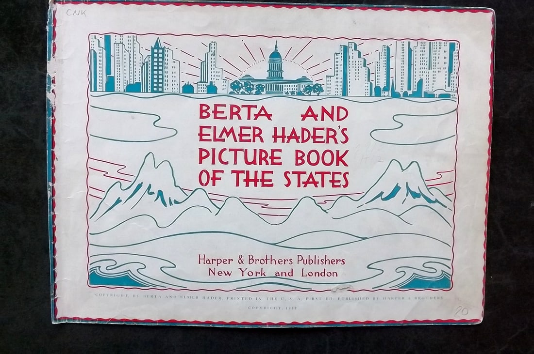 Hader, Berter & Elmer 1932 Picture Book of the States Illus. Title Page (1 of 1)