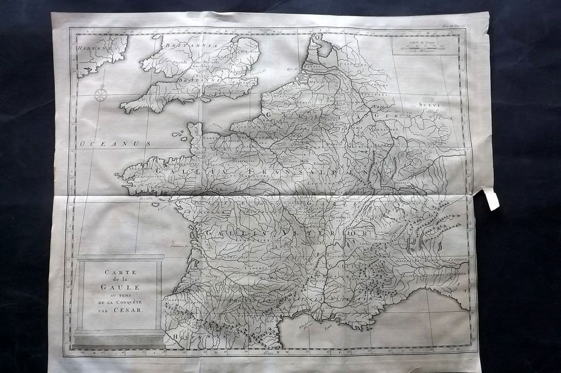 Psalmanazar & Sale C1770 Map. Carte de la Gaule. France at Time of Caesar (1 of 1)