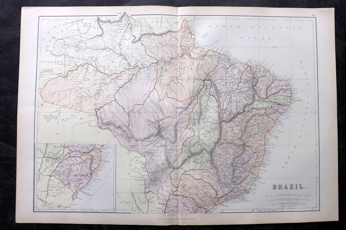 Blackie (Pub) 1882 Folio Map. Brazil (1 of 1)
