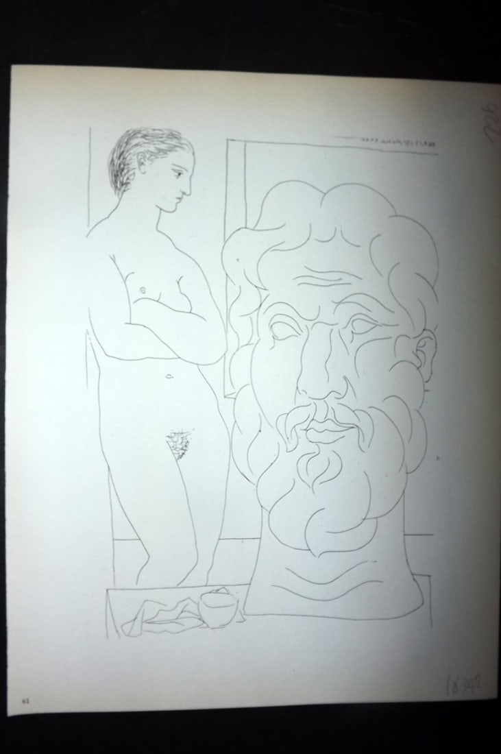 Picasso Vollard Suite 1956 Print. Model and Sculptor Head 61 (1 of 1)