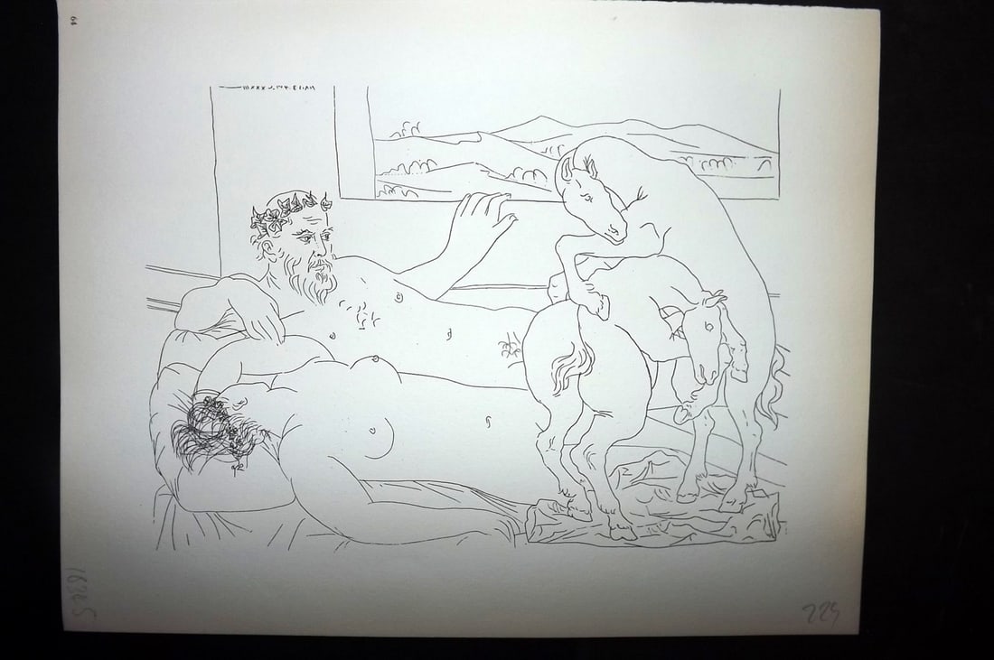 Picasso Vollard Suite 1956 Print. Recling Sculptor and Model by a Window 64 (1 of 1)