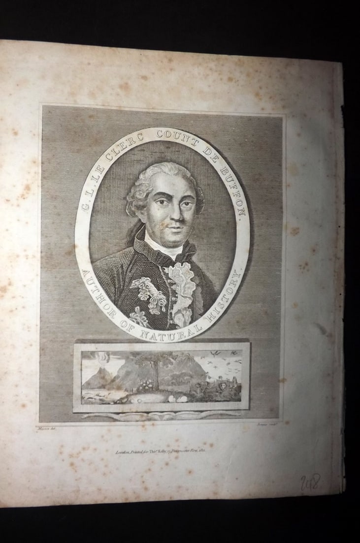 Buffon & Smellie 1828 Antique Portrait Print. George Louis Le Clerc, Comte de Buffon (1 of 1)