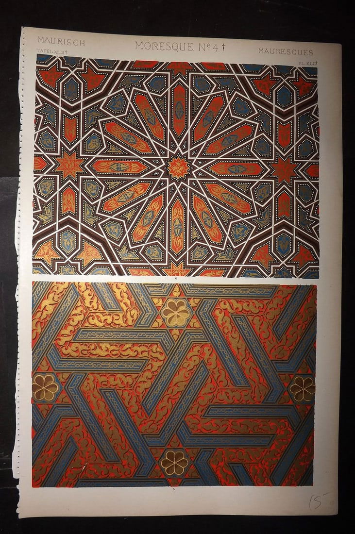 Jones, Owen 1910 Architectural Design Print. Moresque No. 4+ (1 of 1)