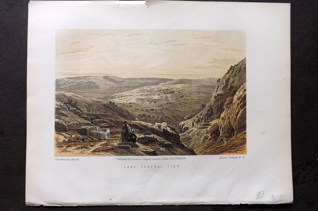 Roberts, David C1880 Antique Print. Cana, General View (1 of 1)