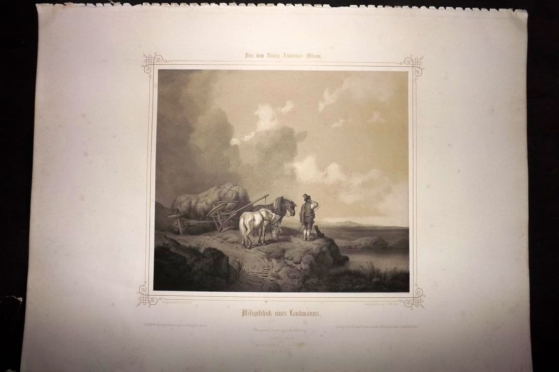 King Ludwig Album 1850's LG Folio Print. A Farmers Dawn (1 of 2)