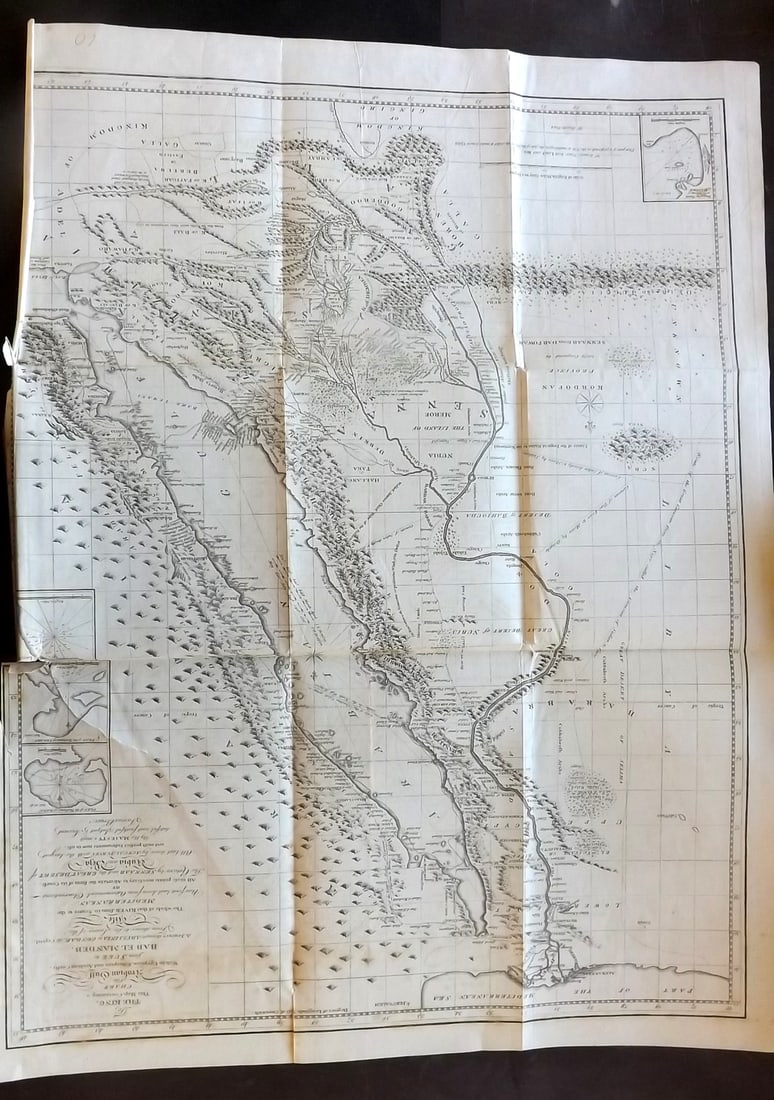 Bruce, James 1813 Antique Map. Egypt, Abyssinia, Red Sea, Arabia (1 of 2)
