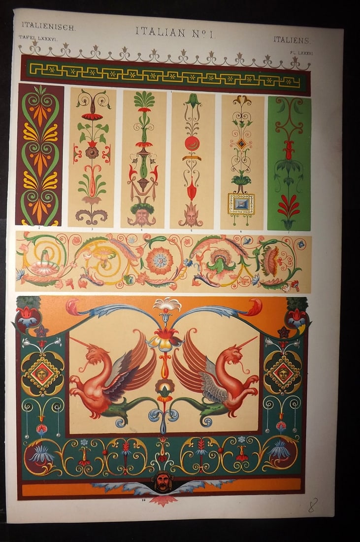 Jones, Owen 1910 Folio Design Print. Italian No. 1 (1 of 1)
