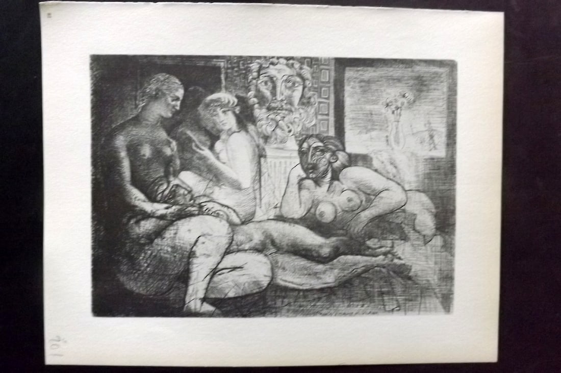 Picasso Vollard Suite 1956 Print. Four Models and a Sculptured Head 82 (1 of 1)