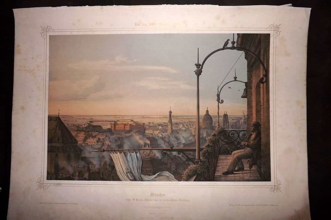 King Ludwig Album 1850's LG Folio Print. St. Peters Church, Munich Germany (1 of 1)